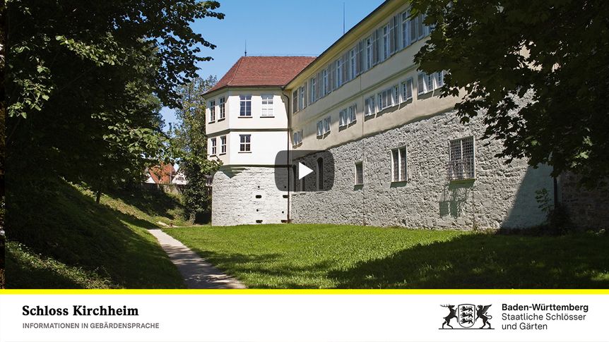 Startbildschirm des Filmes "Schloss Kirchheim: Informationen in Gebärdensprache"